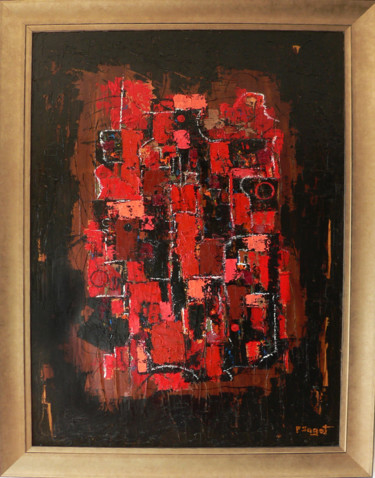 Peinture intitulée "chaos-rouge.jpg" par Patrick Sagot, Œuvre d'art originale, Huile