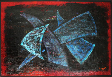 Pittura intitolato "elans-bleus.jpg" da Patrick Sagot, Opera d'arte originale, Olio