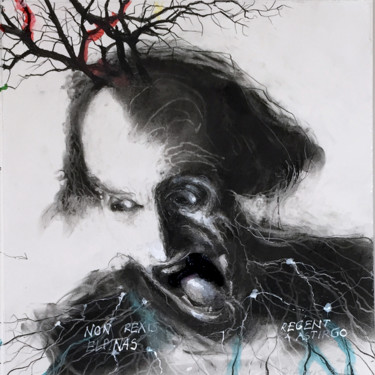 Рисунок под названием "ARTAUD variation 20…" - Patrick Santus, Подлинное произведение искусства, Древесный уголь