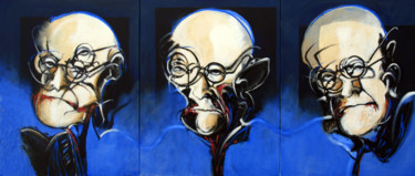 Schilderij getiteld "TRYPTIQUE FREUD" door Patrick Santus, Origineel Kunstwerk, Olie