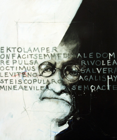 Malerei mit dem Titel "FREUD VARIATION 2009" von Patrick Santus, Original-Kunstwerk, Acryl