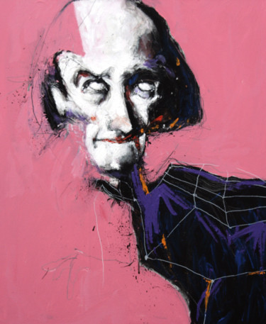 Painting titled "TÊTE ARTAUD A. 6" by Patrick Santus, Original Artwork, Acrylic