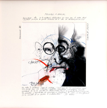 Drawing titled "À PROPOS DE L'HYSTE…" by Patrick Santus, Original Artwork, Charcoal Mounted on Cardboard