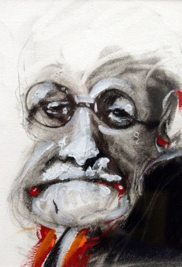 Tekening getiteld "PORTRAIT DE S FREUD…" door Patrick Santus, Origineel Kunstwerk, Houtskool