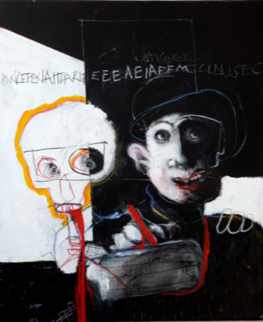 Schilderij getiteld "REMBRANDT DANS UN T…" door Patrick Santus, Origineel Kunstwerk, Acryl