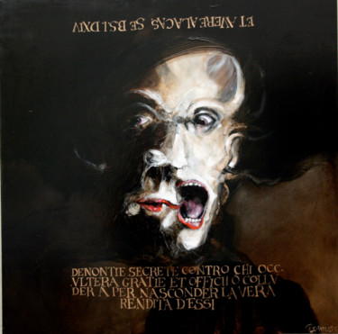Pittura intitolato "LA BOCCA DELLA VERI…" da Patrick Santus, Opera d'arte originale, Olio