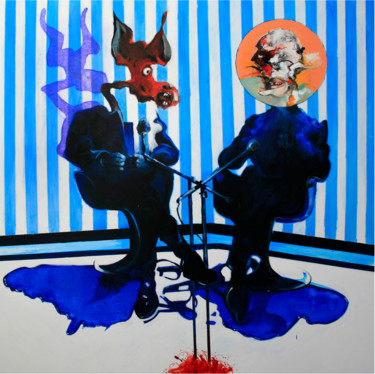Peinture intitulée "INTERVIOUVEZ INTERV…" par Patrick Santus, Œuvre d'art originale, Acrylique