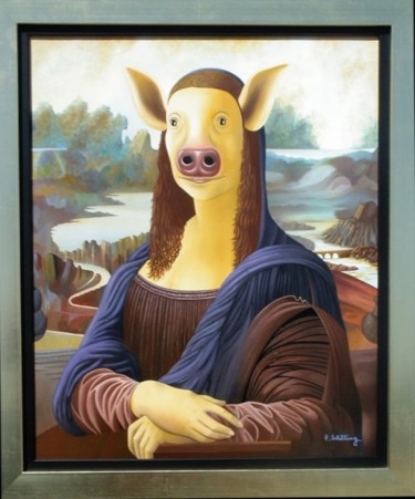 Peinture intitulée "La Joconde est une…" par Patrick Schilling, Œuvre d'art originale