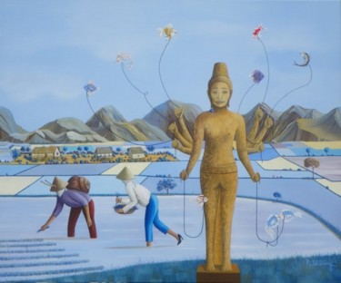 Peinture intitulée "Vishnu" par Patrick Schilling, Œuvre d'art originale