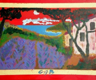 Peinture intitulée "La colline aux sent…" par Patrick Schilling, Œuvre d'art originale