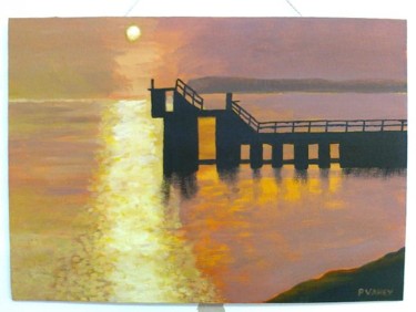 Painting titled "Sunset on Blackrock…" by Patrick Vahey, Original Artwork