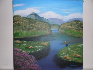 Painting titled "fishing at ballynac…" by Patrick Vahey, Original Artwork