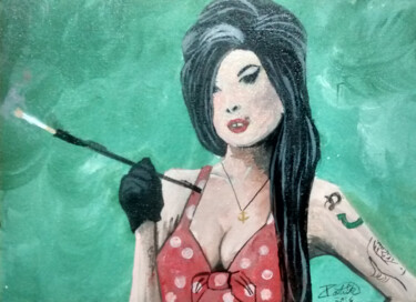 Painting titled "Amy Winehouse" by Patrik Moraes, Original Artwork