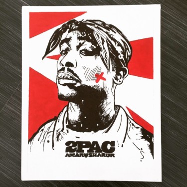 Peinture intitulée "2Pac" par Aleksandr Litvinov, Œuvre d'art originale