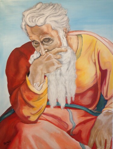 Painting titled "JEREMIAH" by Patrix Watelet, Original Artwork, Oil