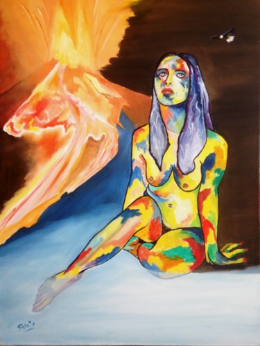 FEMME CAMELEON Peinture intitulée "FEMME CAMELEON" par Patrix, Œuvre d'art originale, Huile