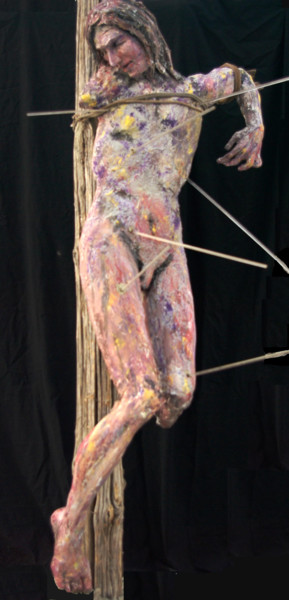 Sculpture titled "San sébastiano" by Patrizia Grieco, Original Artwork, Terra cotta