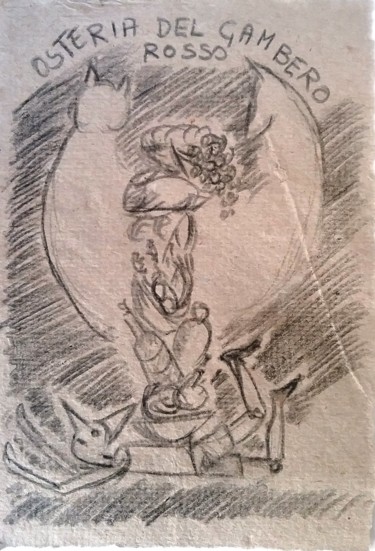 Рисунок под названием "Le piège" - Patrizia Grieco, Подлинное произведение искусства, Карандаш