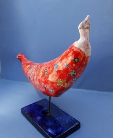 Escultura intitulada "Sirene en fleurs/ a…" por Patrizia Grieco, Obras de arte originais, Cerâmica