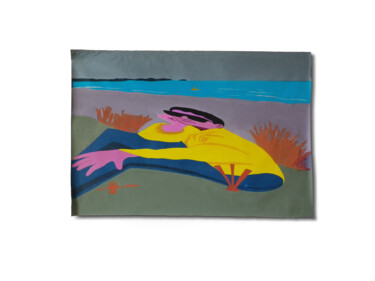 Peinture intitulée "Fille à la plage" par Patrizia Pic, Œuvre d'art originale, Acrylique