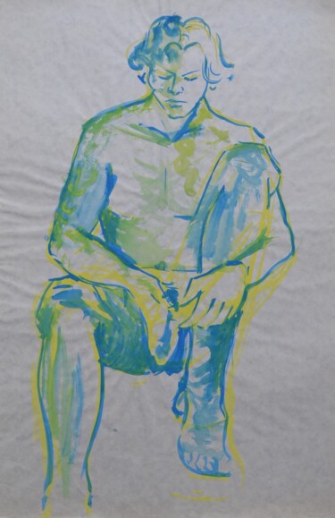 Painting titled "Homme" by Patrizia Pic, Original Artwork, Gouache