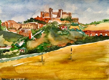 Painting titled "Spoleto, Umbria" by Patrizia Salcini, Original Artwork, Watercolor