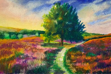 Pintura titulada "Campo di Erica" por Patrizia Salcini, Obra de arte original, Pastel