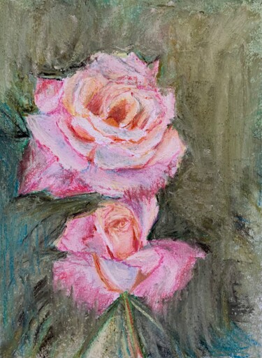 Pittura intitolato "Rose" da Patrizia Salcini, Opera d'arte originale, Pastello