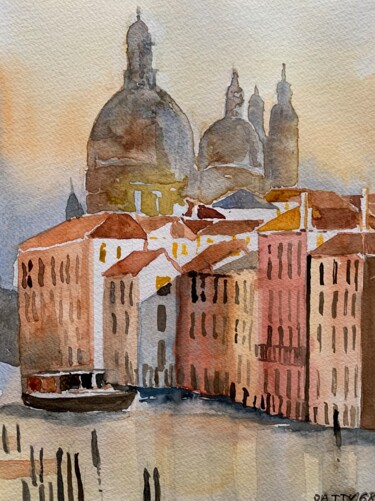 Pintura intitulada "Venezia" por Patrizia Salcini, Obras de arte originais, Aquarela