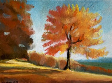 Pittura intitolato "I colori del bosco" da Patrizia Salcini, Opera d'arte originale, Pastello