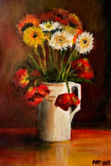 Pintura intitulada "Vaso di fiori" por Patrizia Salcini, Obras de arte originais, Acrílico