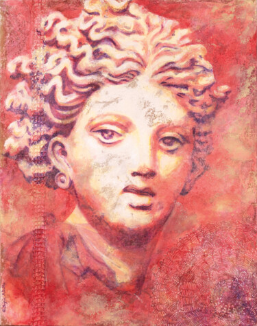 Pittura intitolato "Aphrodite in Red" da Patrizia Salles, Opera d'arte originale, Acrilico