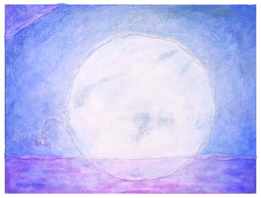 Painting titled "Luna IV" by Patrizia Salles, Original Artwork, Acrylic Mounted on Wood Stretcher frame