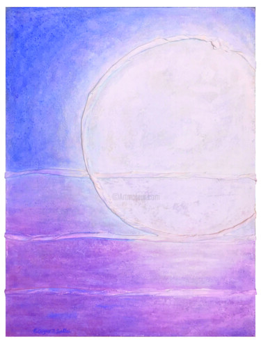 Painting titled "Luna III" by Patrizia Salles, Original Artwork, Acrylic Mounted on Wood Stretcher frame