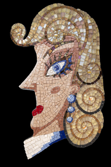 Escultura titulada "Linda" por Patrizia Salles, Obra de arte original, Mosaico Montado en Otro panel rígido