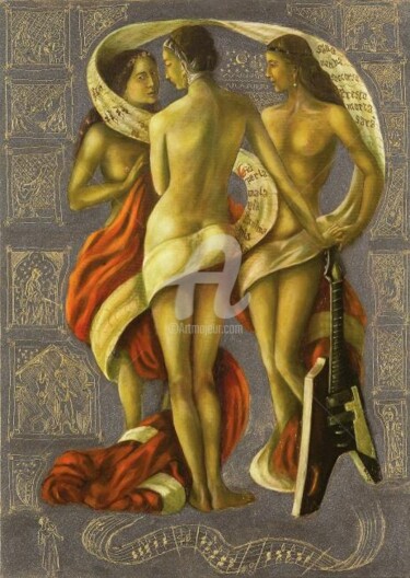 Pittura intitolato "TRES GRATIAS" da Patrizia Ricca, Opera d'arte originale