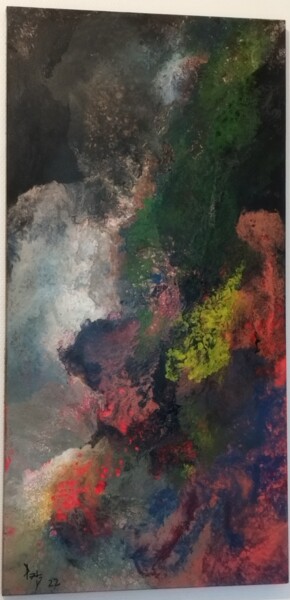 Painting titled "Nebuleuse 01" by Patrizio Sitzia (PATZ), Original Artwork, Acrylic Mounted on Wood Stretcher frame