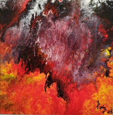 Schilderij getiteld "Fusion Volcano" door Patrizio Sitzia (PATZ), Origineel Kunstwerk, Acryl