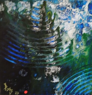 Peinture intitulée "Vibrations bleues e…" par Patrizio Sitzia (PATZ), Œuvre d'art originale, Acrylique