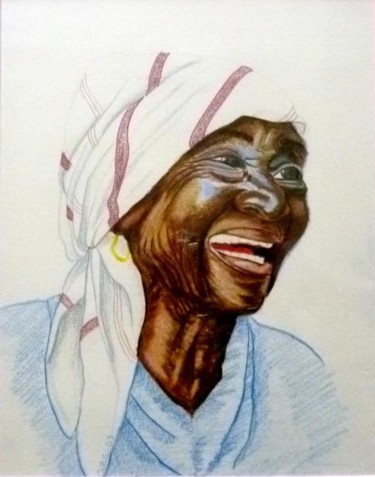 Peinture intitulée "Femme au sourire" par Chris, Œuvre d'art originale, Huile