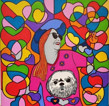 Painting titled "A DAMA E O VAGABUNDO" by P. Rocko, Original Artwork, Acrylic