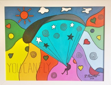 Картина под названием "YOU CAN FLY" - P. Rocko, Подлинное произведение искусства, Акрил