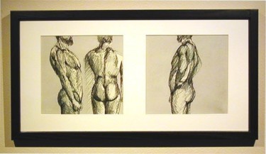 Painting titled "Male Nude Study" by David Patterson, Original Artwork, Oil