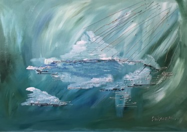 Malerei mit dem Titel "l-aube-du-premier-j…" von Patty Wagner, Original-Kunstwerk, Acryl