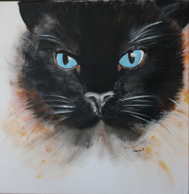 Peinture intitulée "le-chat.jpg" par Patty Wagner, Œuvre d'art originale, Acrylique