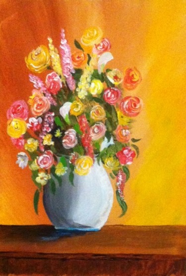 Painting titled "fleurs-3.jpg" by Patty Wagner, Original Artwork, Acrylic