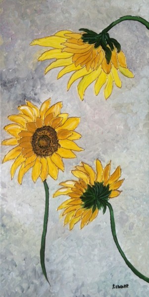 Painting titled "les-tournesols.jpg" by Patty Wagner, Original Artwork, Acrylic