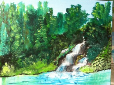 Peinture intitulée "cascade.jpg" par Patty Wagner, Œuvre d'art originale, Acrylique