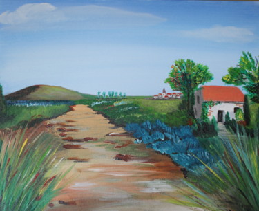 Peinture intitulée "route-de-provence.j…" par Patty Wagner, Œuvre d'art originale, Acrylique