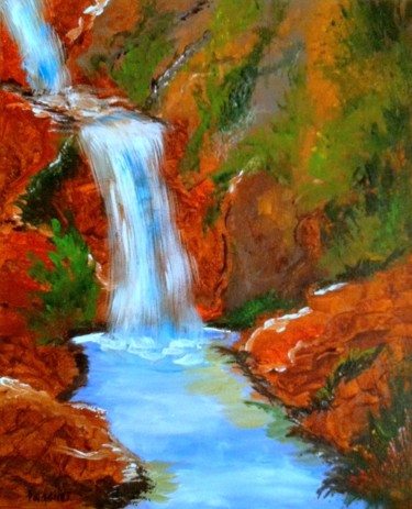 Peinture intitulée "la-cascade.jpg" par Patty Wagner, Œuvre d'art originale, Acrylique